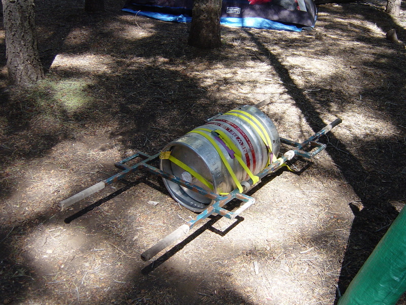 The keg at camp with pump in, 2006