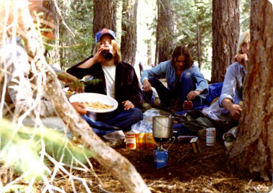 Making breakfast at camp