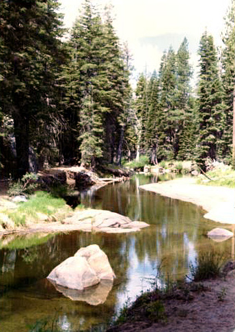 The Stanislaus River at the Kegger campsite, early years