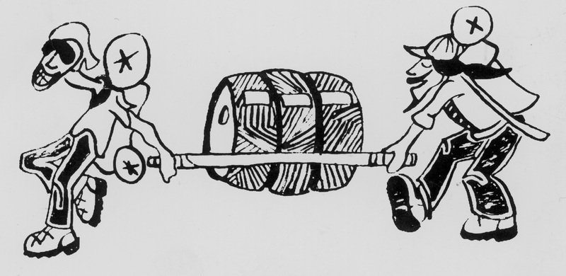 Jane's version of the Kegger Backpack keg-carry logo