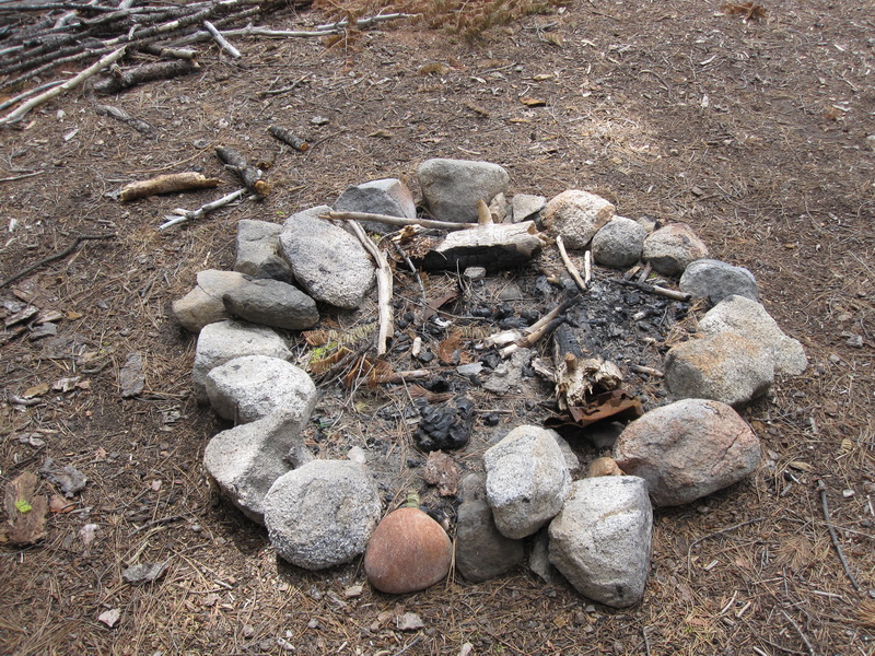 The cold fire pit the morning after, 2012