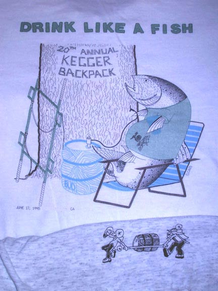 1995 Drink Like A Fish 20th Annual Kegger Backpack shirt